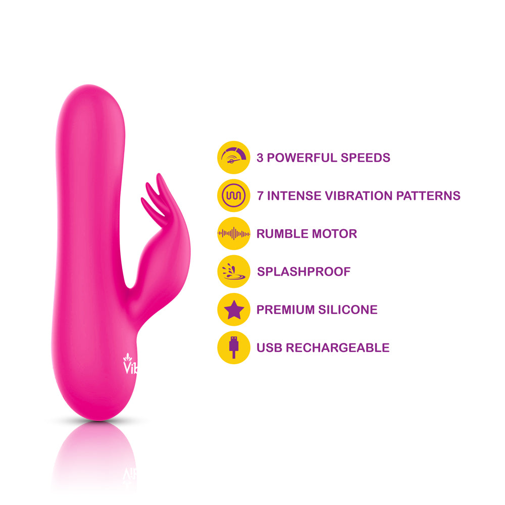 Freyja Mini Triple Ticklers Rabbit Vibrator Rechargeable Pink VIBRATORS-RABBIT