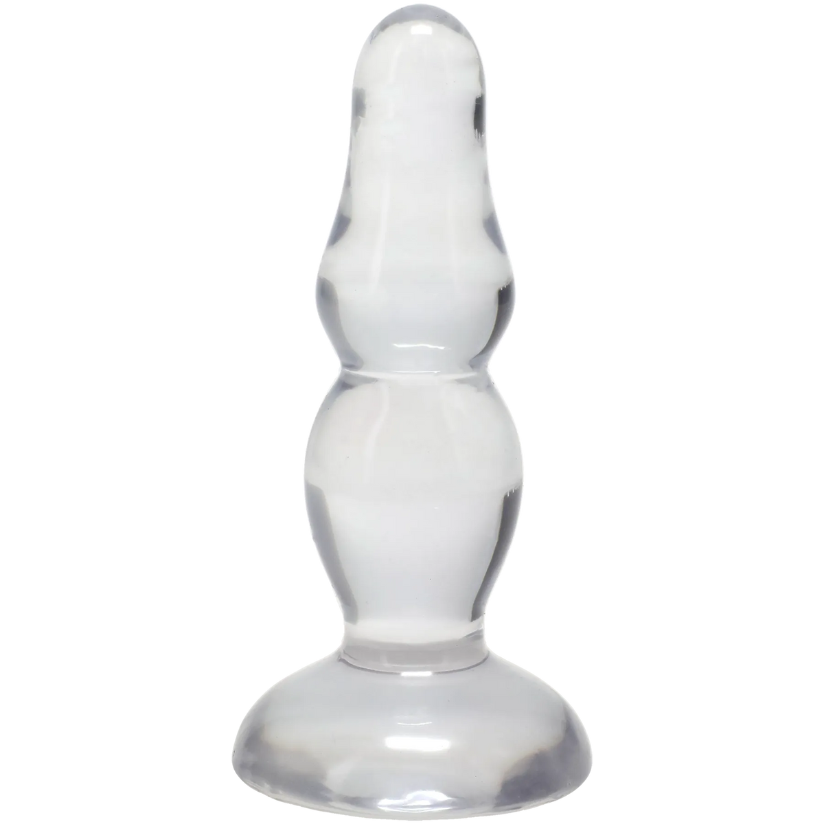 Crystal Jellies Novice Pop Plug 4 Inch Clear, upright view