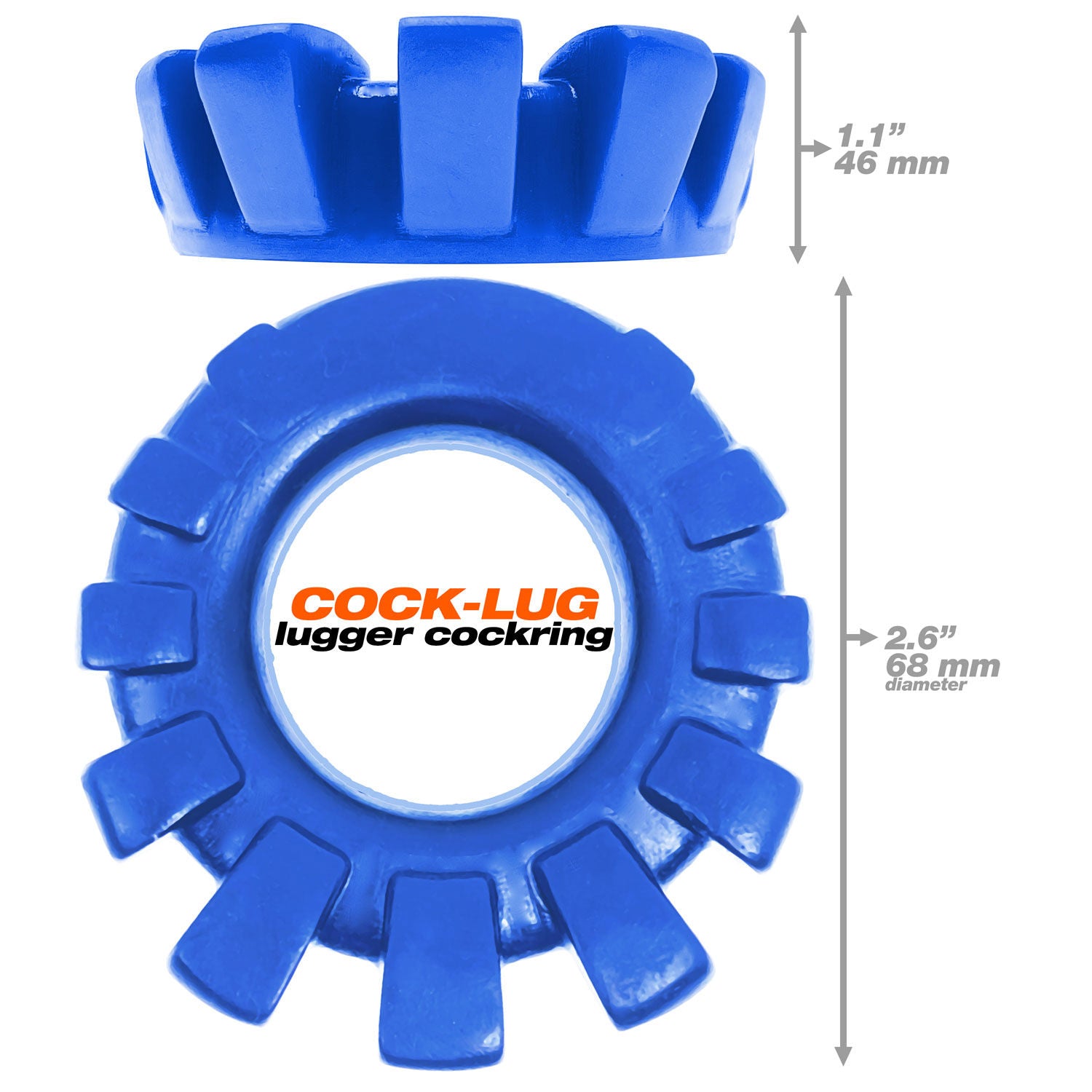 Oxball Cock-Lug Silicone Cockring Black for Comfortable Wear Blue COCK RINGS