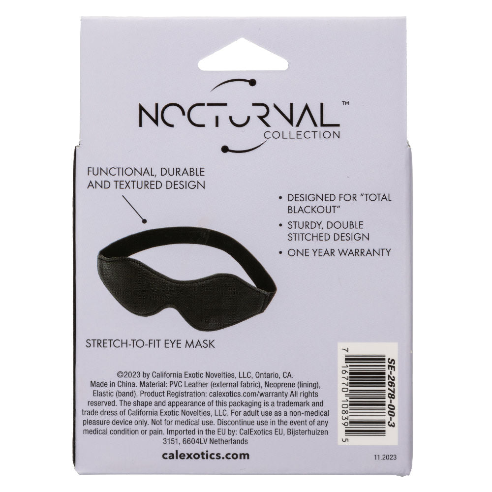 Nocturnal Collection Stretch Eye Mask Black for Sensory Play Blindfold