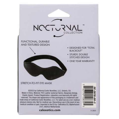 Nocturnal Collection Stretch Eye Mask Black for Sensory Play Blindfold