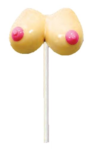 Boobie Pops Strawberry Flavored Candy Lollipops for Adults Beige Gag Gifts & Novelties