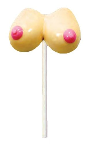 Boobie Pops Strawberry Flavored Candy Lollipops for Adults Beige Gag Gifts & Novelties