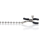 Silver Beaded Adjustable Nipple Clamps with Rubber Coating Black > Sex Toys > Nipple Clamps