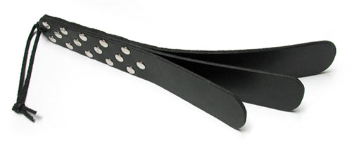 Triple Leather Slapper Paddle For Bondage And Fetish Play Black > Bondage Gear > Paddles