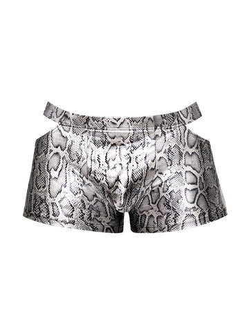 Snaked Metallic Silver Black Pouch Shorts Medium Mens Underwear Mens Trunks