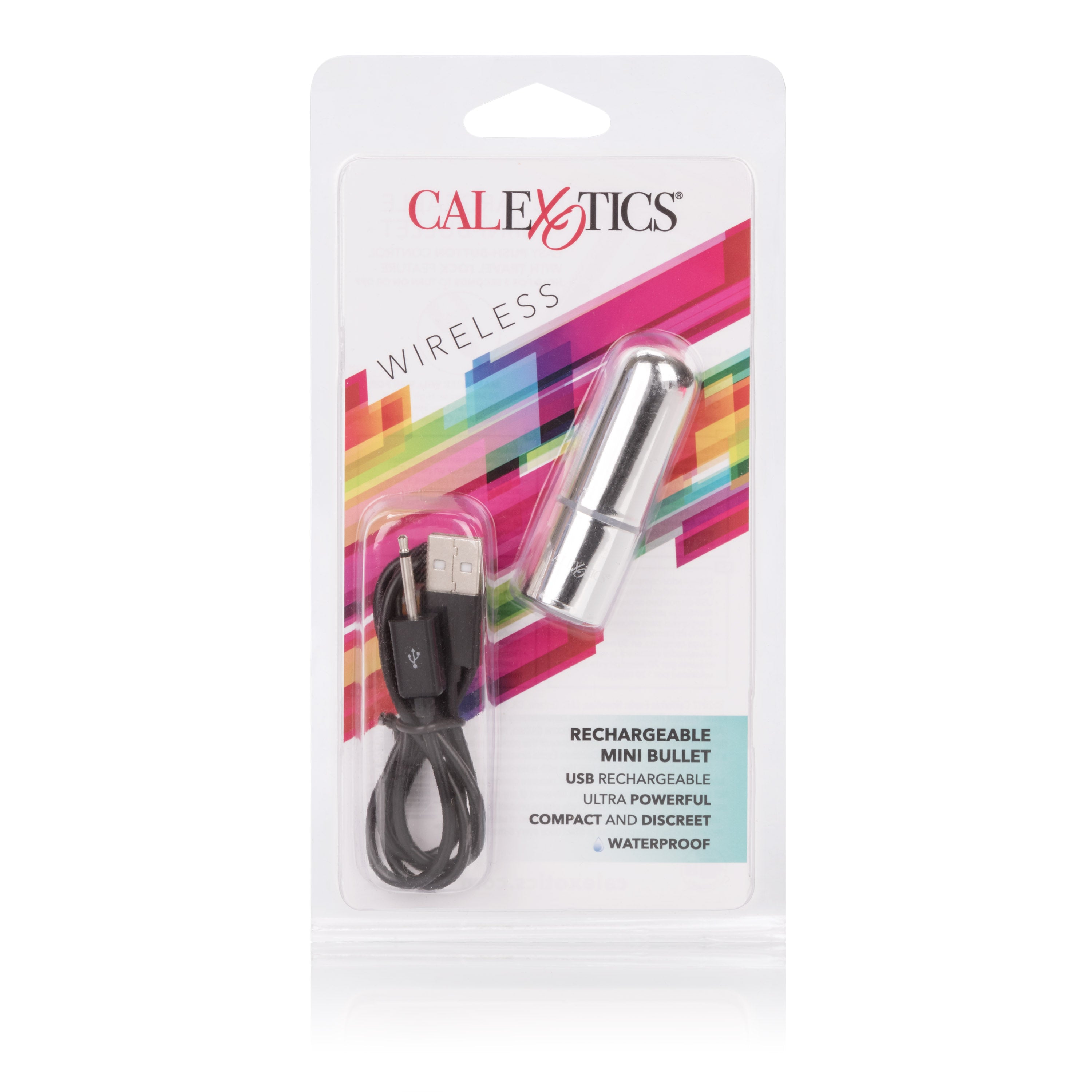 CalExotics Rechargeable Mini Bullet Vibrator Silver USB Rechargeable Compact Waterproof BULLETS