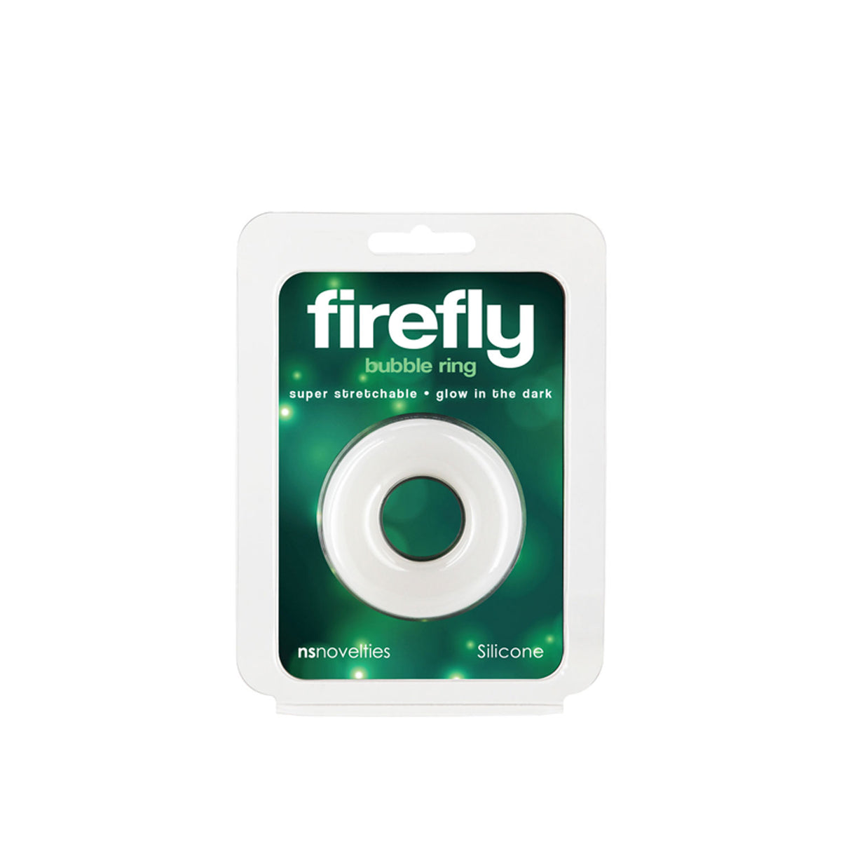 Firefly Bubble Ring Medium Glow in the Dark Cock Ring Super Stretch White > Cock Ring > Single