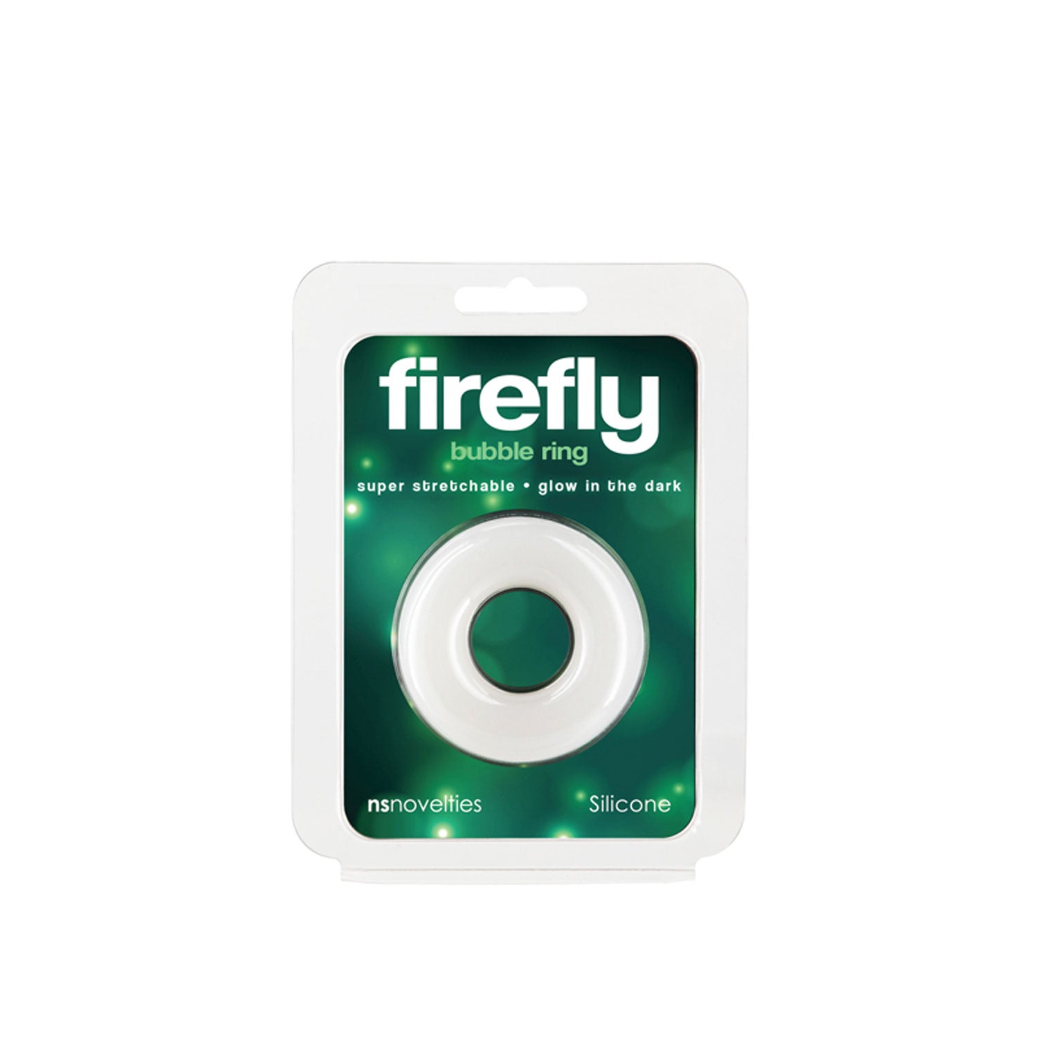 Firefly Bubble Ring Medium Glow in the Dark Cock Ring Super Stretch White > Cock Ring > Single