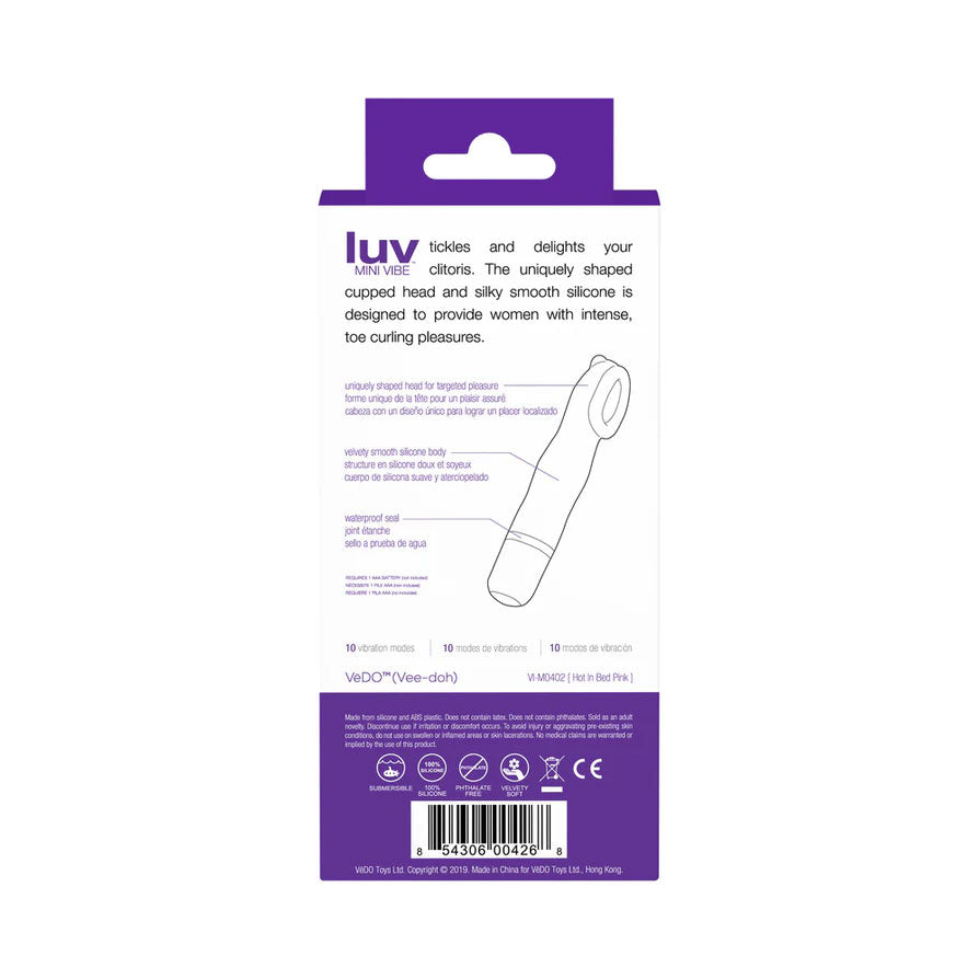 Luv Mini Vibe Into You Indigo Compact Adult Intimacy Toy BULLETS