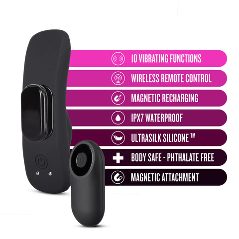 Temptasia Panty Vibe With Remote Control Black Black Panty Vibrators