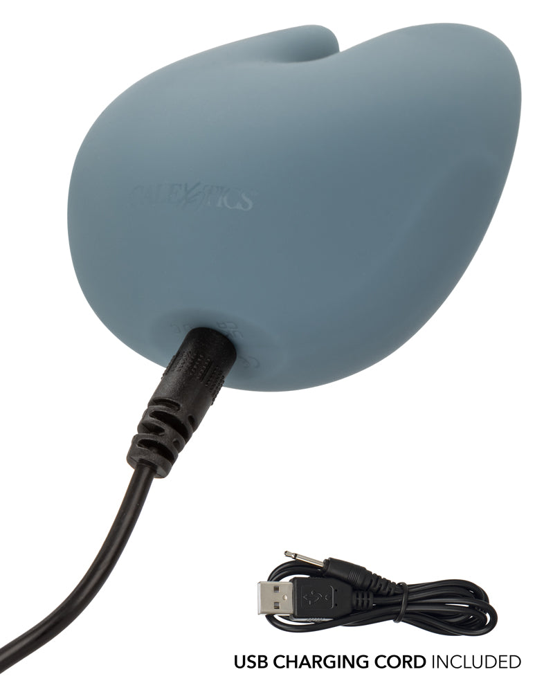 Mod Curve Dual Vibrating Massager Blue Rechargeable Vibrator Finger Stimulator