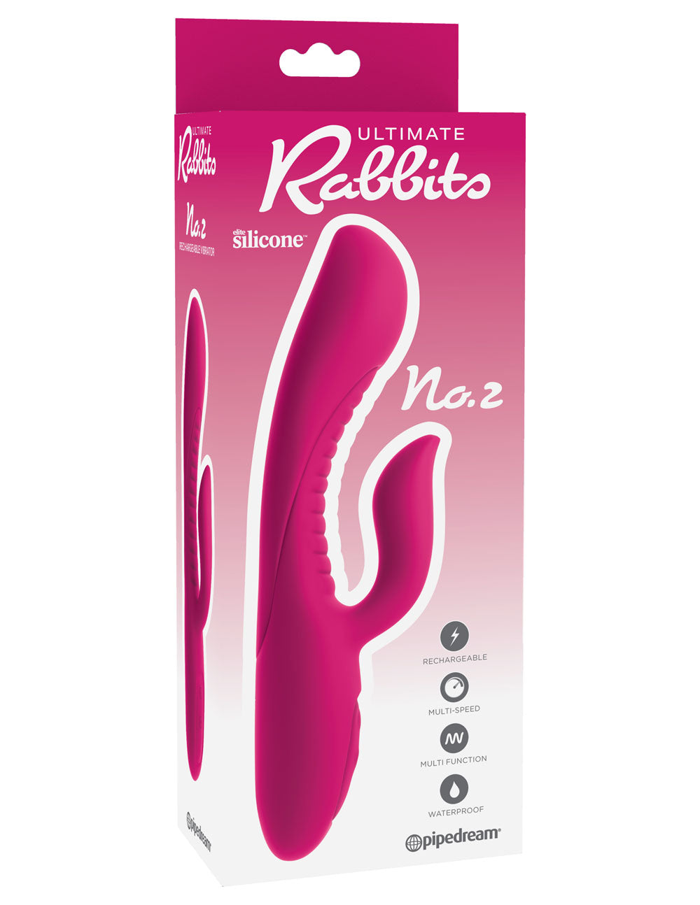 Ultimate Rabbit Vibrator No 2 Fuschia Dual Motor Pleasure VIBRATORS-RABBIT