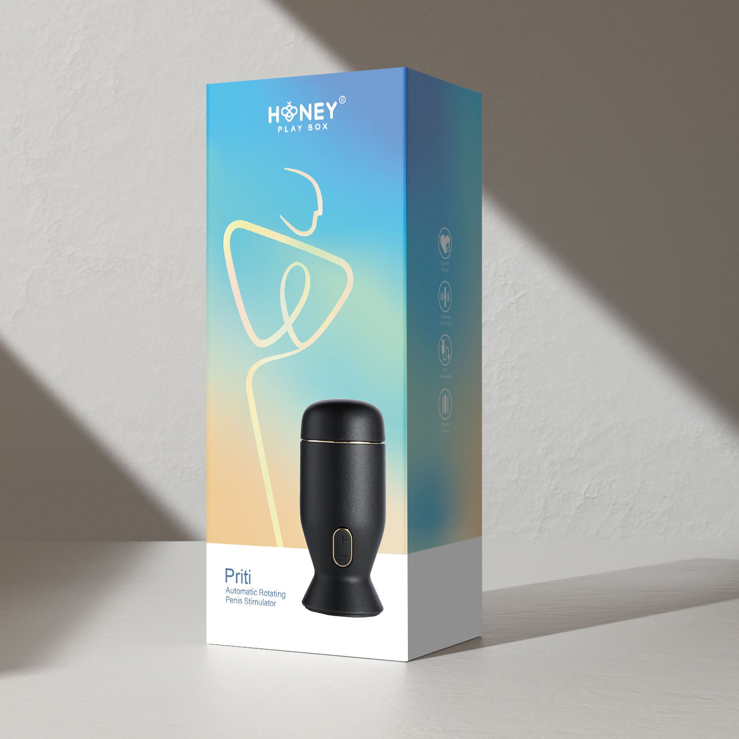 Priti Automatic Rotating Penis Stimulator (Black) – Rechargeable Penis Stimulator Strokers - Auto
