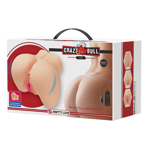 Mila Realistic Vagina and Ass Vibrator (Light) – Dual Entry Masturbator Beige > Sex Toys For Men > Assbators