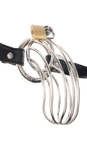 Fetish Fantasy Extreme Prisoner Steel Cock Cage Chastity Device Vibrators