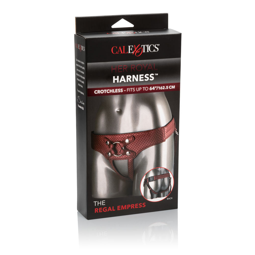 Her Royal Harness Regal Empress Red Crotchless Vegan Leather > Clothes > Womens Leather