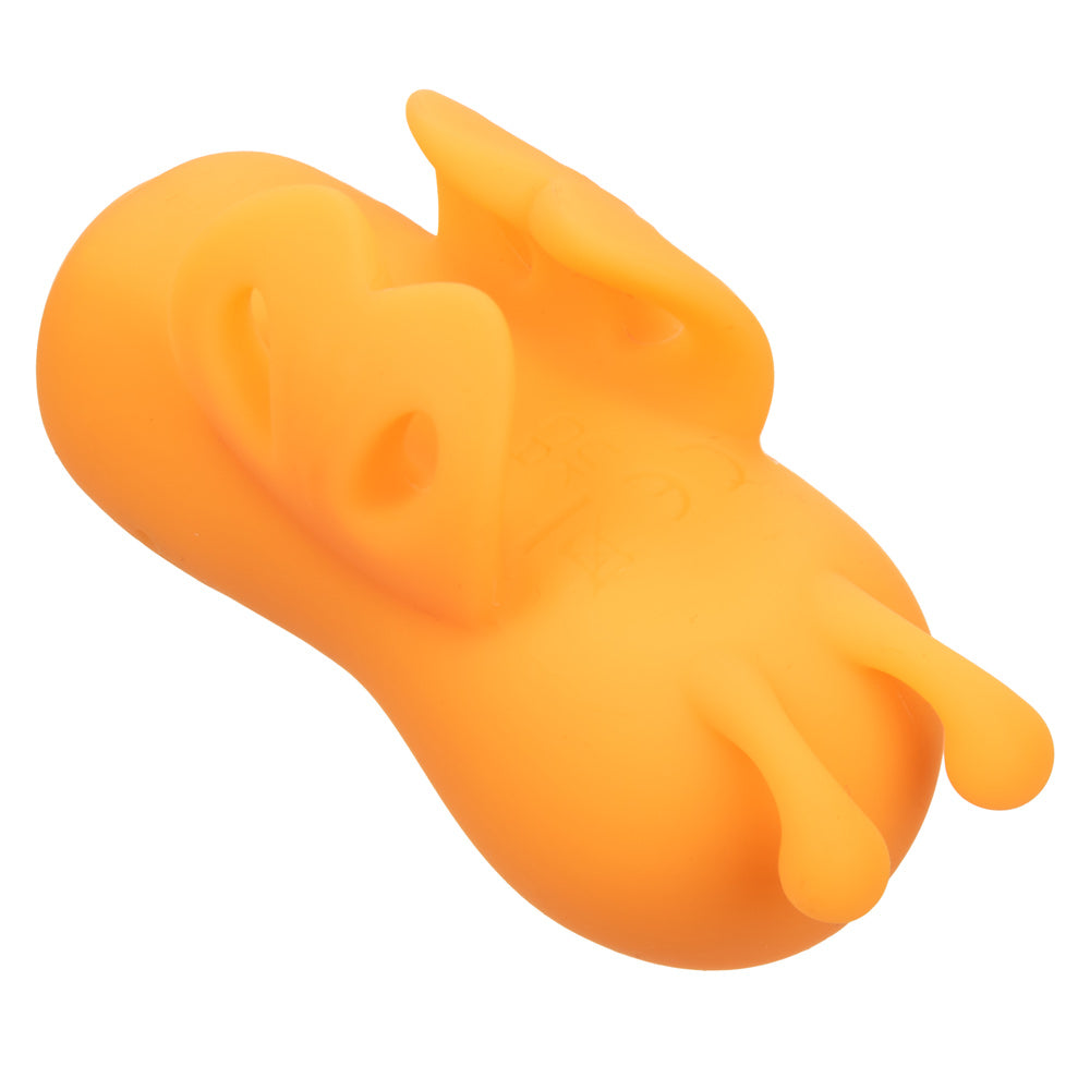 Neon Vibes The Buzzing Vibe Orange Silicone Finger Teaser with 10 Vibration Functions and USB Rechargeable Finger Stimulator