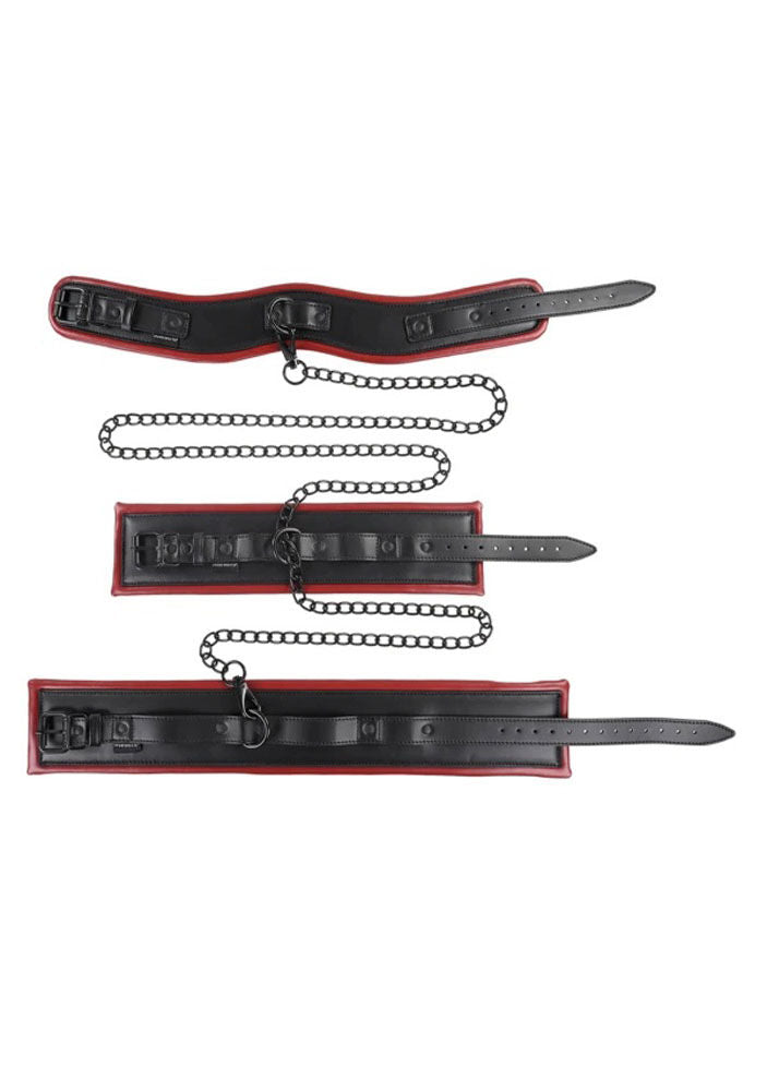 Saffron Chained and Tamed Bondage Set in Black and Red > Bondage Gear > Bondage Kits