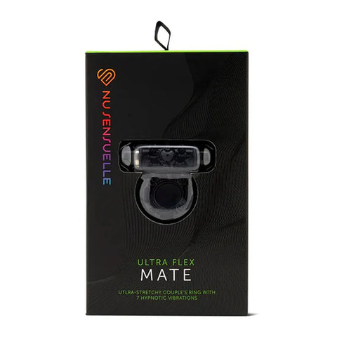 Nu Sensuelle Ultra Flex Mate (Black / Clear) – Couples Ring with Vibration > Cock Ring > Vibrating