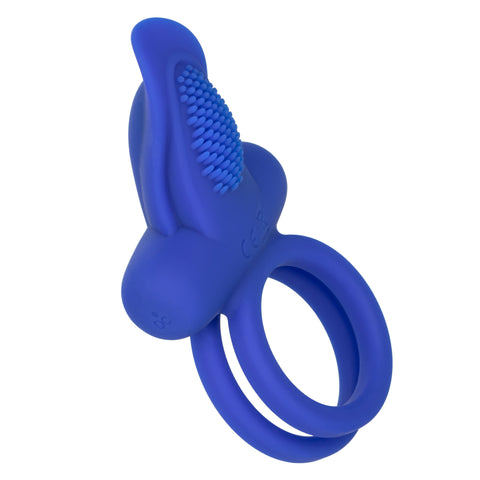 Silicone Rechargeable Dual Pleaser Enhancer -DO- Blue Cock Rings Vibrating