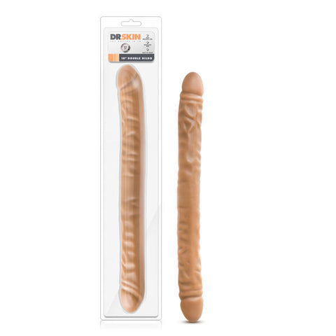Dr. Skin 18 Inch Mocha Double Dildo Large Double Penetrator Double Dongs