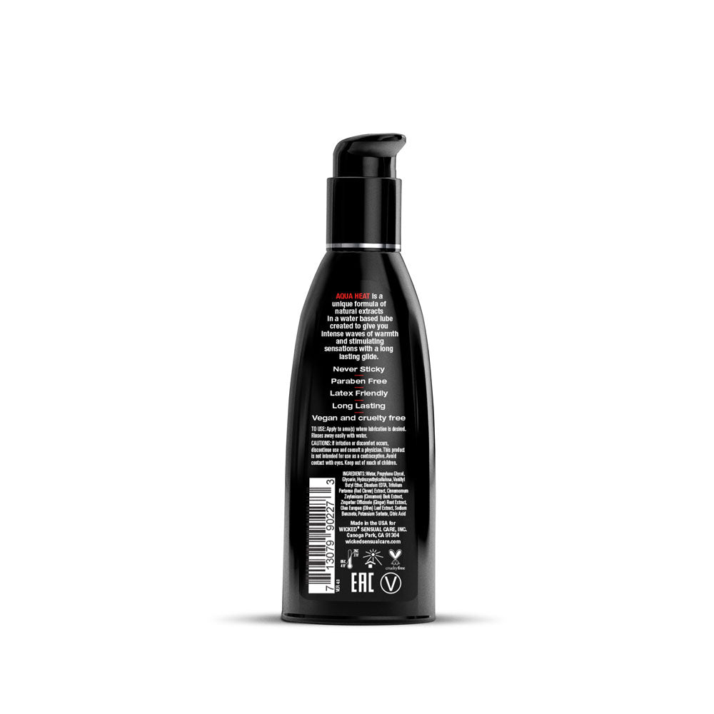 Wicked Aqua Heat Warming Water Based Lubricant 60 Milliliter 2 Ounce Bottle Water Based Lube