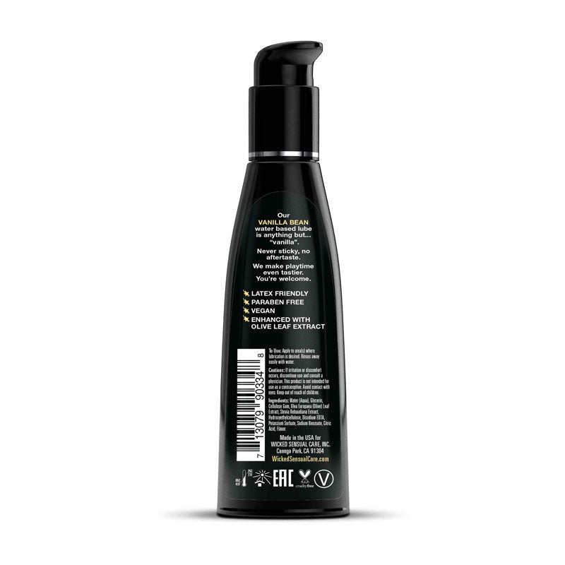 Wicked Aqua Vanilla Bean Water Based Lubricant 120 ml (4 oz) Flavoured Lube