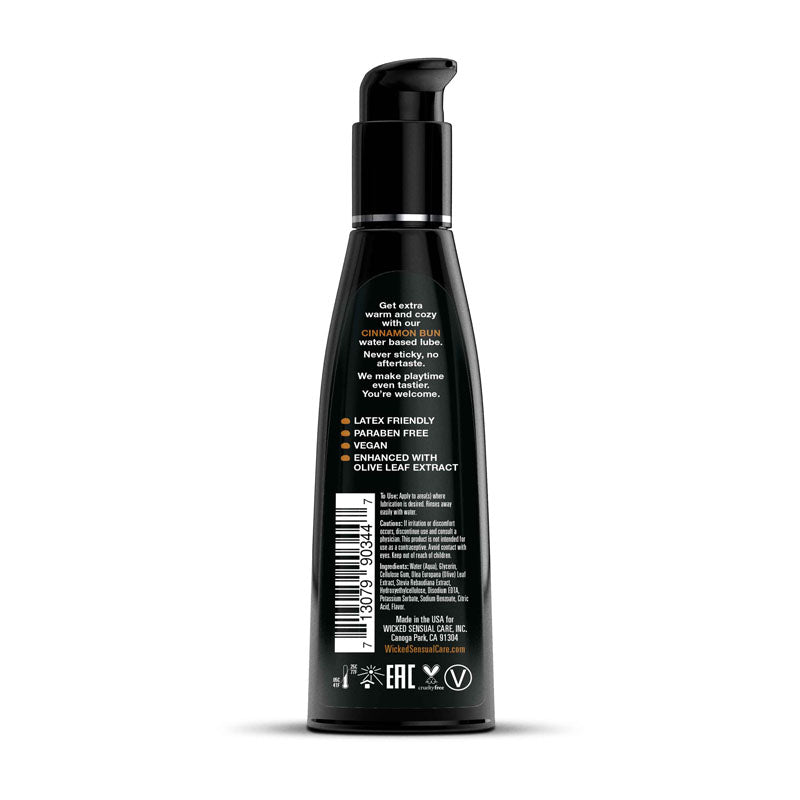 Wicked Aqua Cinnamon Bun Lubricant 120 ml (4 oz) - Sweet Pleasure Flavoured Lube
