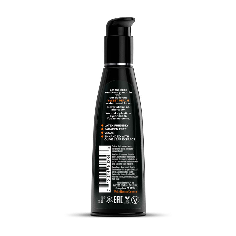 Wicked Aqua Sweet Peach Lubricant 120 ml - Delicious Water Based Formula Flavoured Lube