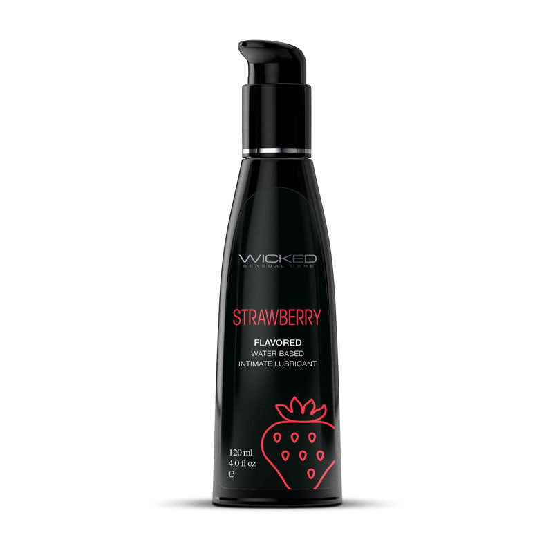Wicked Aqua Strawberry Water-Based Lubricant 120ml (4 oz) ... No Colour Selected > Lube > Flavoured