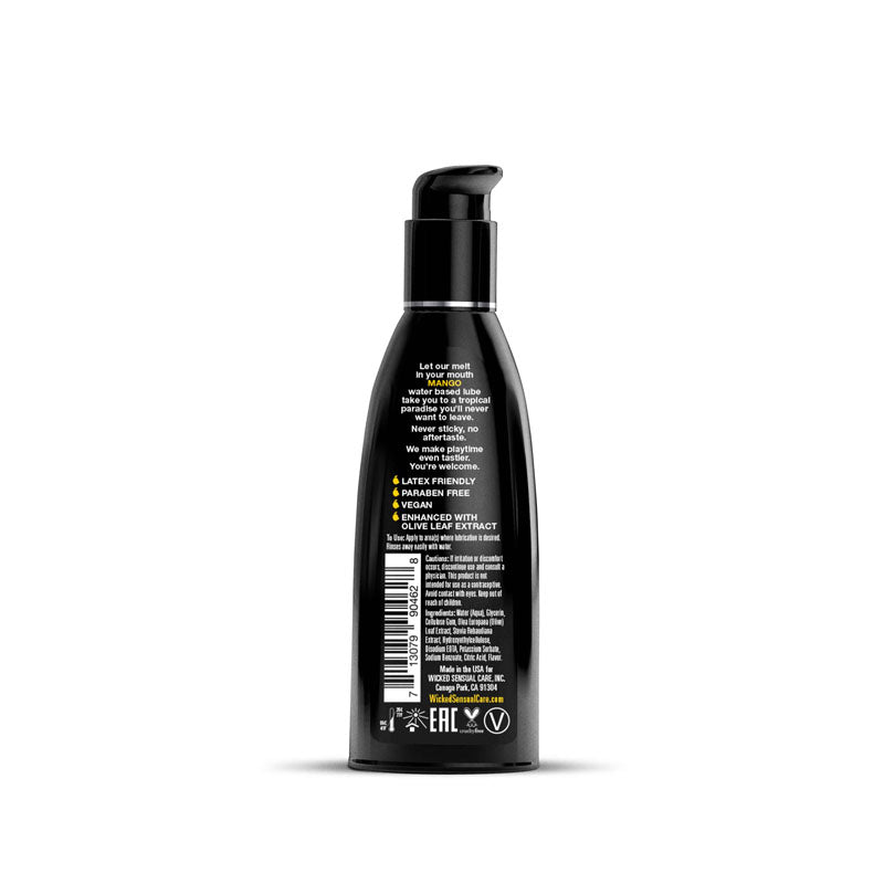 Wicked Aqua Mango Water Based Lubricant 60 ml Bottle Flavoured Lube