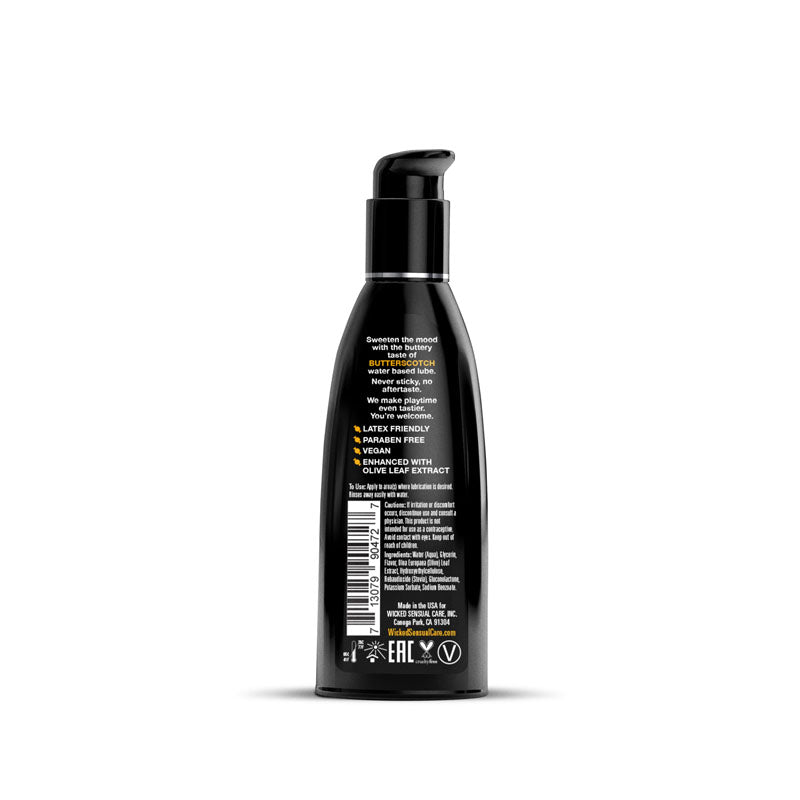 Wicked Aqua Butterscotch Lubricant 60 ml Tasty Water-Based Pleasure Lubricants, Creams & Glides
