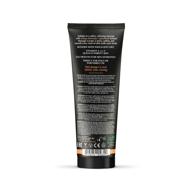 Wicked Orange Blossom and Patchouli Sensual Massage Cream 8 Ounce Flavoured Lube