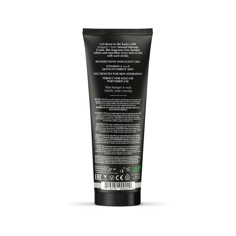 Wicked Stripped Bare Sensual Massage Cream for Intimate Moments Massage Oil
