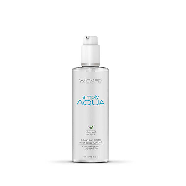 Wicked Simply Aqua Water Based Lubricant 120 Milliliter 4 Ounce Bottle White Lubricants, Creams & Glides