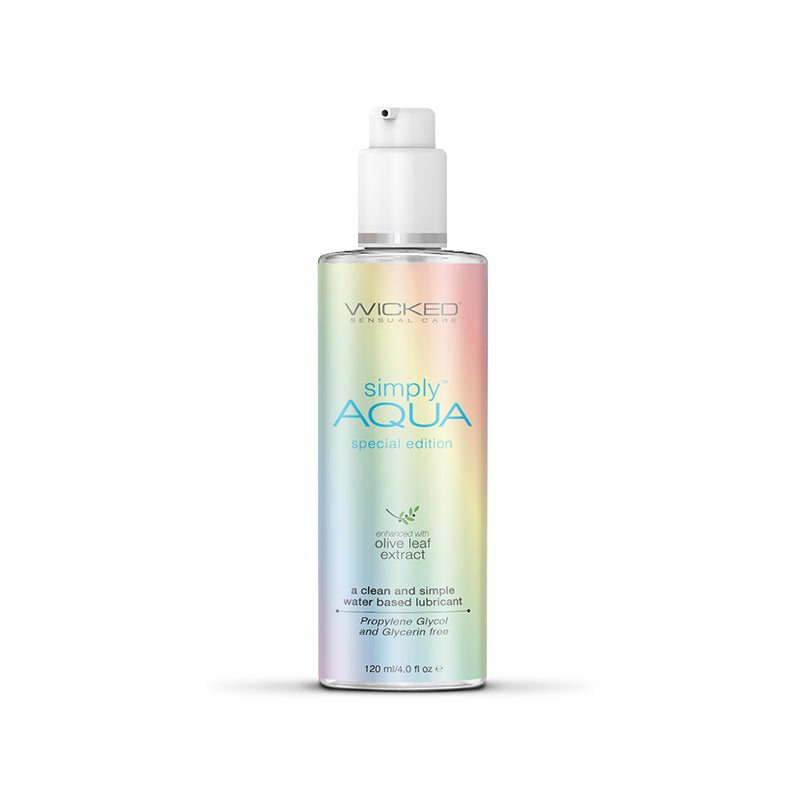 Wicked Simply Aqua Pride 120 ml Water Based Lubricant Bottle White Lubricants, Creams & Glides