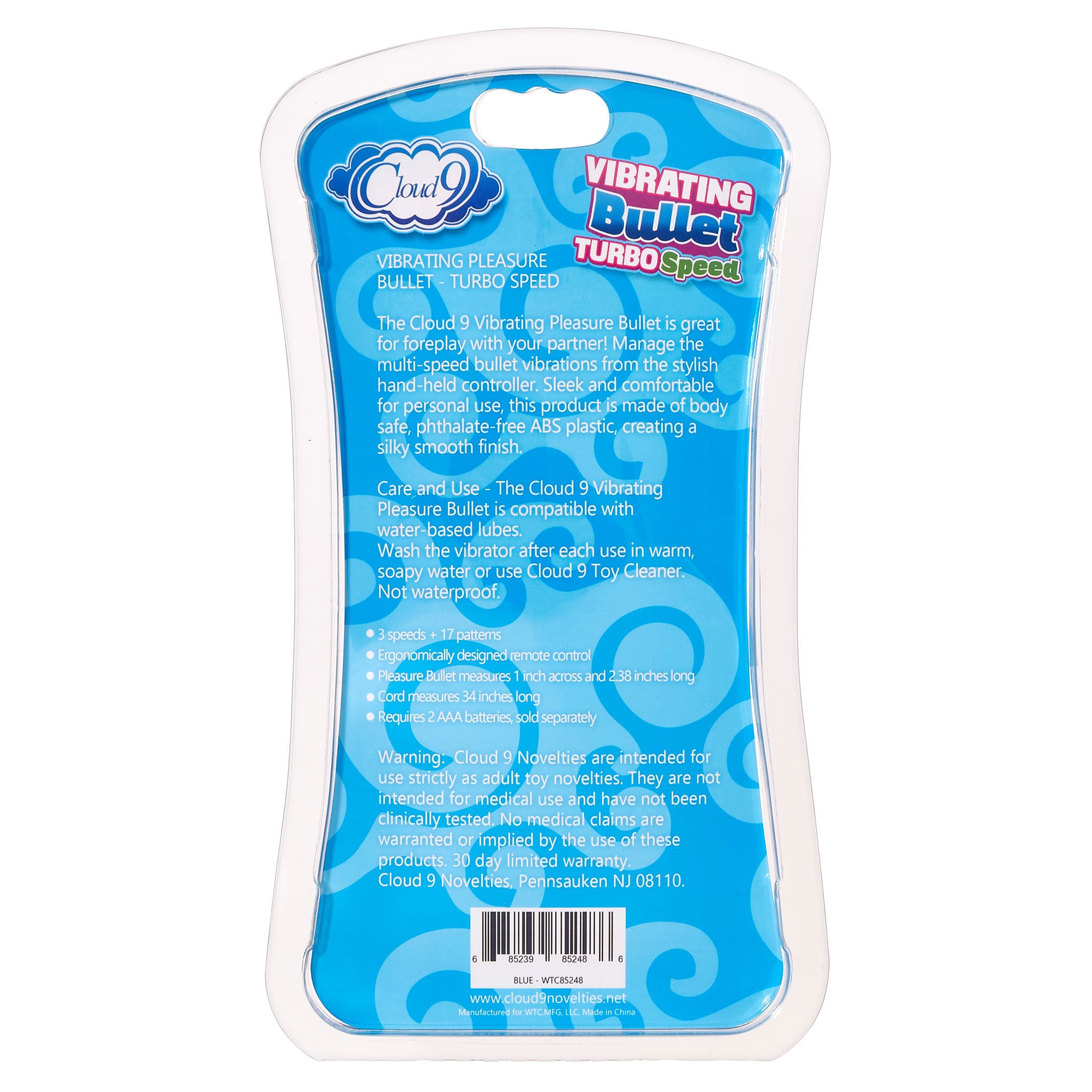 Cloud 9 Blue 3 Speed Remote Control Vibrating Bullet Toy BULLETS