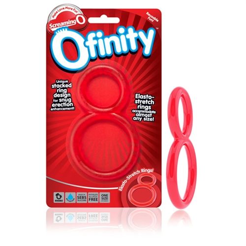 Ofinity Blue Double Erection Cock Ring for Enhanced Stamina Red COCK RINGS