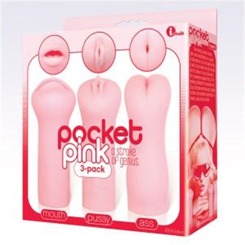 Pocket Pink Realistic Masturbator 3 Pack for Male Pleasure Beige Masturbation Aids for Males