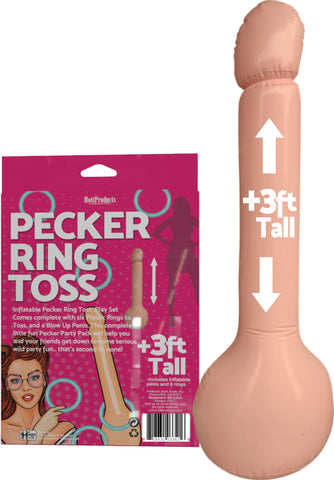 Inflatable Pecker Ring Toss Game Set for Adult Party Fun Bachelor & Bachelorette Items