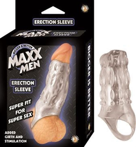 Maxx Men Erection Sleeve Ribbed Texture Extra Stimulation Enhancer Toy Clear > Sex Toys For Men > Penis Sleeves
