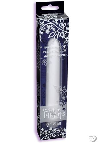 White Nights 7 Inch Waterproof Velvet Touch Adult Vibrator White Vibrators