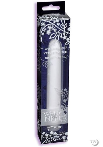 White Nights 7 Inch Waterproof Velvet Touch Adult Vibrator White Vibrators