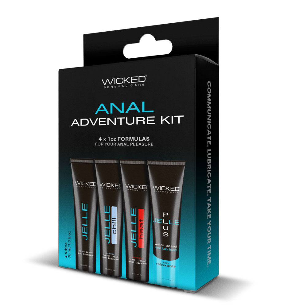 Wicked Anal Adventure Kit – Water-Based Anal Lubes and Gel Set 4x 1oz tubes > Lube > Water Based