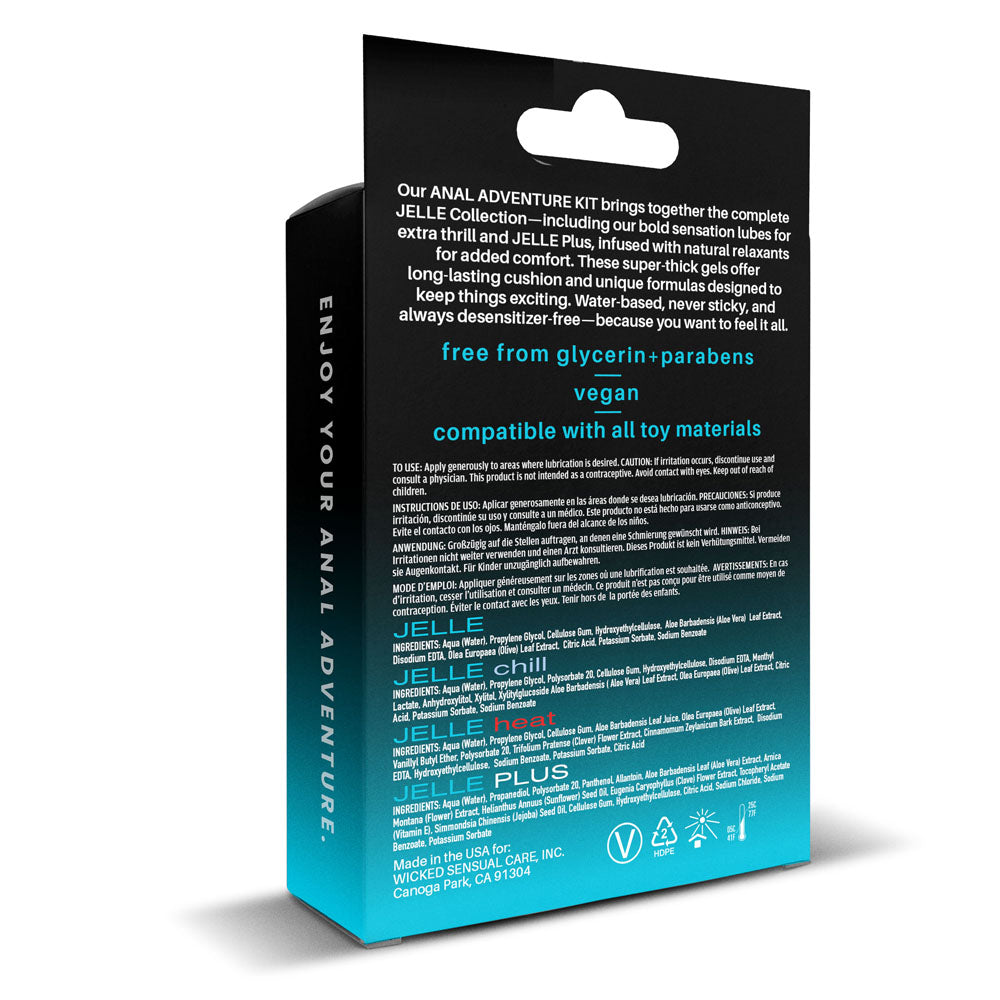 Wicked Anal Adventure Kit – Water-Based Anal Lubes and Gel Set 4x 1oz tubes > Lube > Water Based