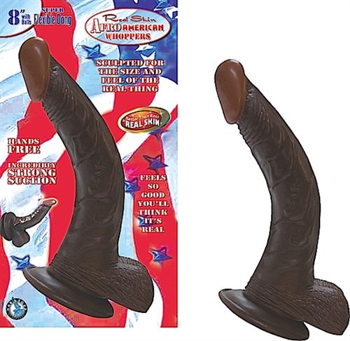 Nasstoys Realistic 8 Inch Flexible Dong With Suction Base Brown Dongs Realistic