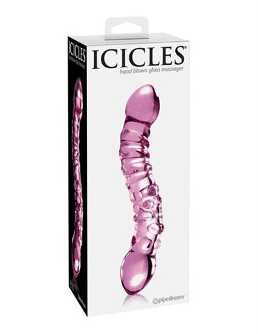 Icicles Double-Sided Glass Massager Pink G-Spot Stimulator DONGS Glass