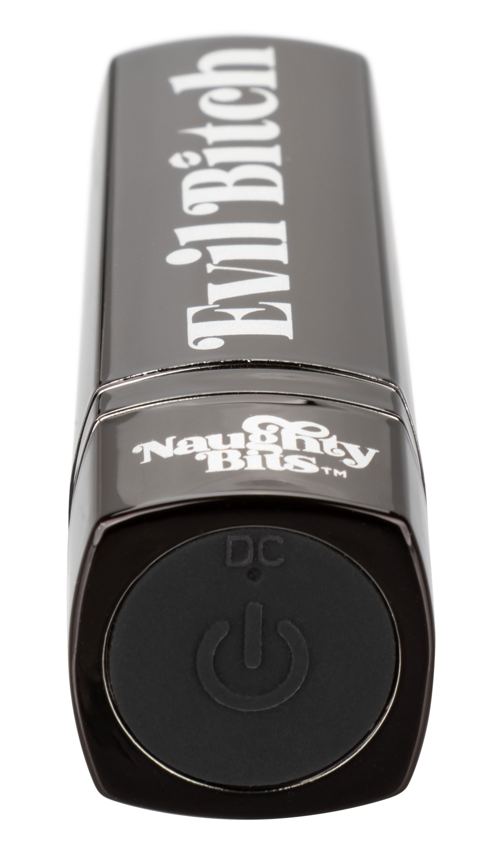 Naughty Bits Evil Bitch Black Lipstick Vibrator 4-Inch Rechargeable Waterproof Silicone Massager BULLETS