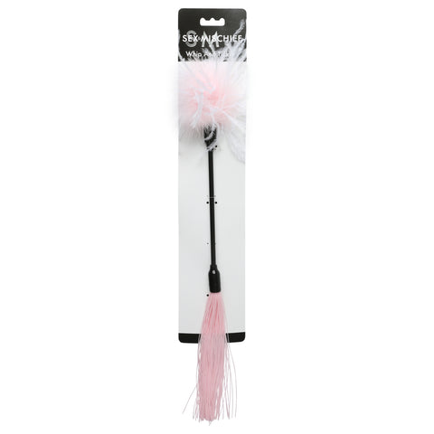 Sex and Mischief Whip and Tickle Feather Tickler Toy Pink Pink Whips & Paddles